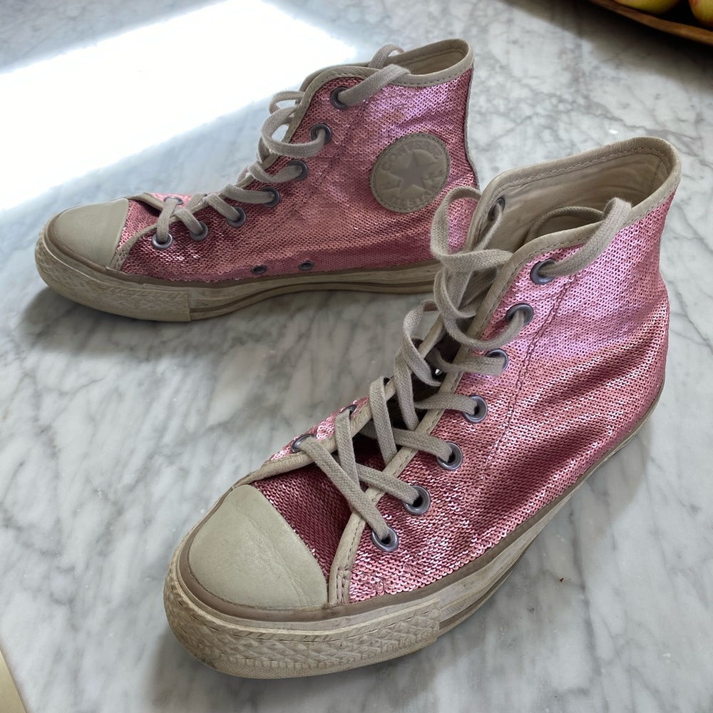 Sequin hightop converse